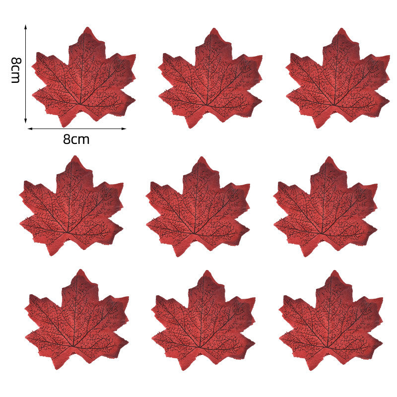 Artificial maple leaves table decoration made of flexible PU for autumn arrangements