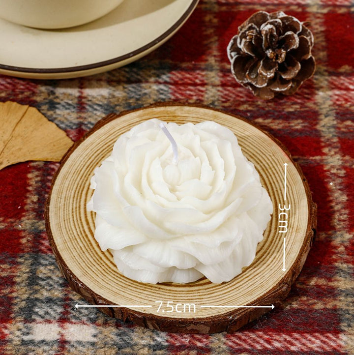 Hand-Poured Rose-Shaped Decorative Soy Tabletop Candle Centerpiece