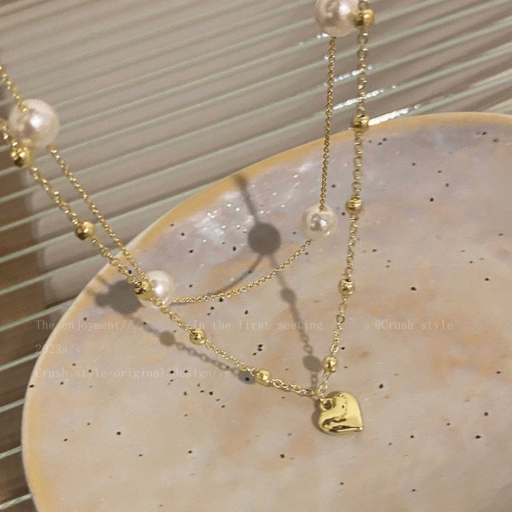 Heart-Embellished Layered Necklace Kalsten