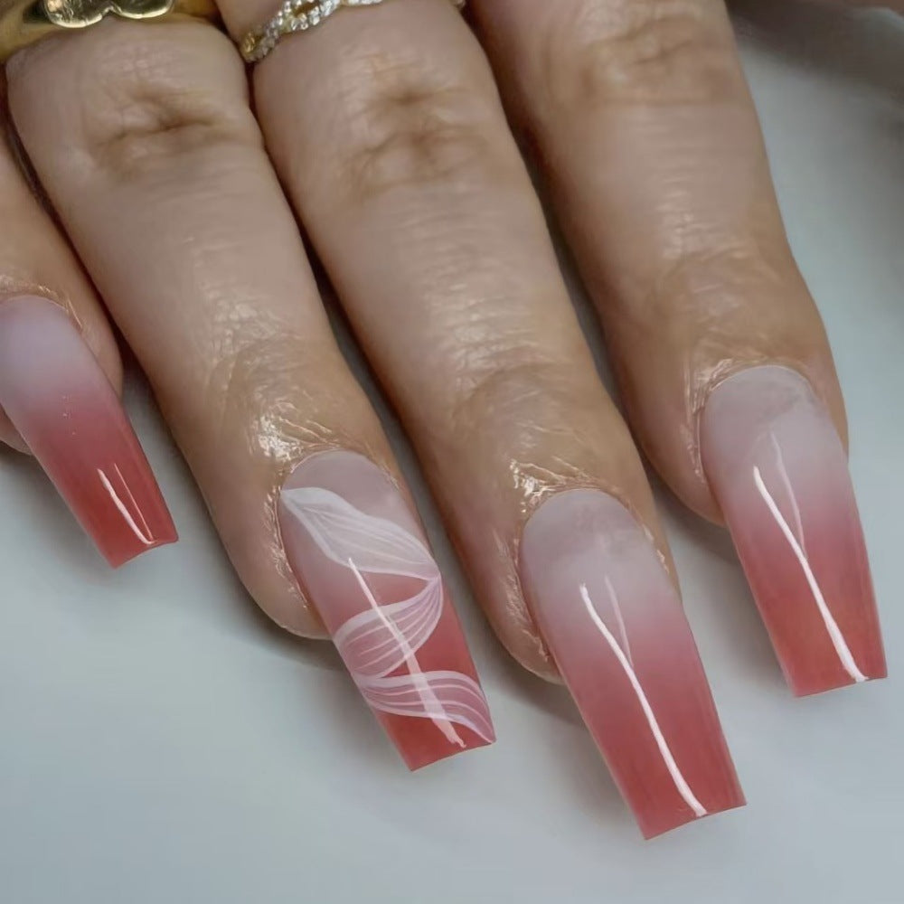 Artificial nails with elegant ombre and marble effects Kalsten