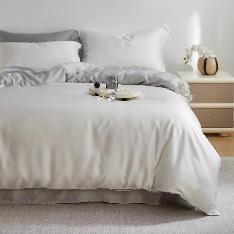 High-quality reversible Mako satin bedding set with a silky-soft touch