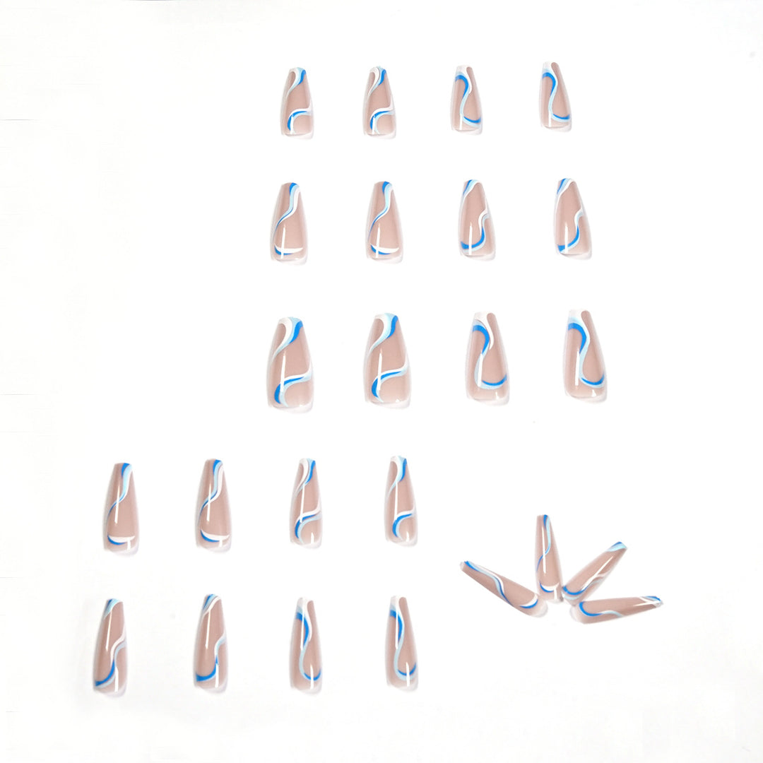 Creative Nail Extensions with Wave Pattern Kalsten