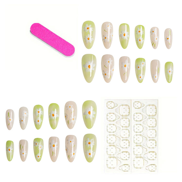 Floral Pointed Press-On Nails
