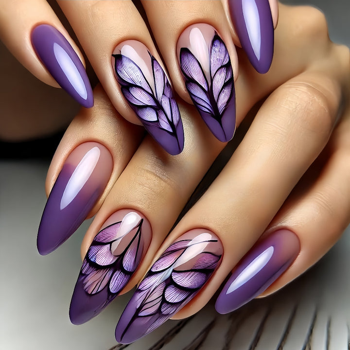 Artificial nails with an elegant floral pattern Kalsten