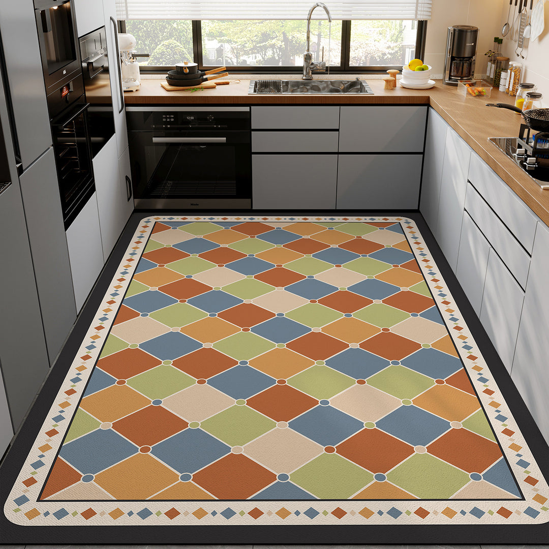Floral Pattern Kitchen Mat