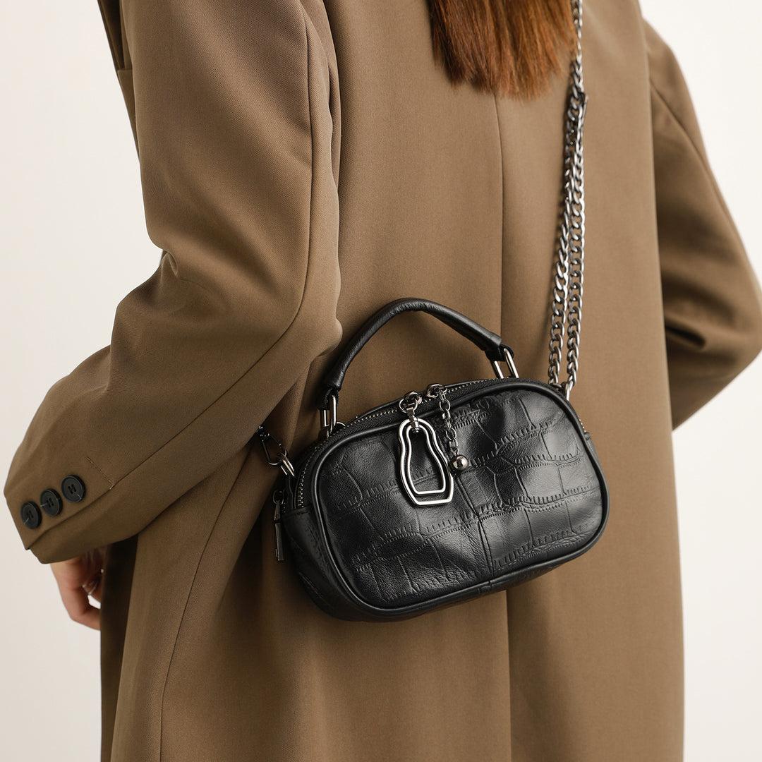 Chic Crocodile-Patterned Handheld Crossbody Bag