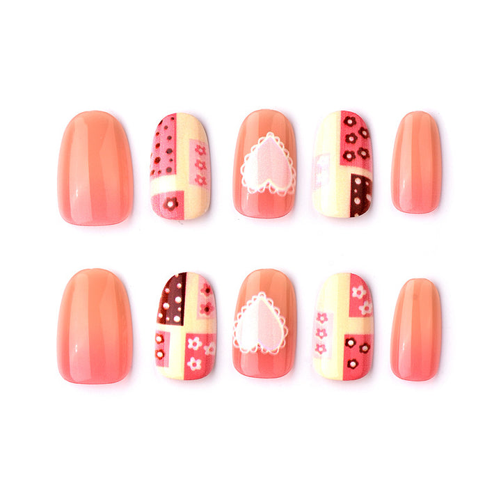 Decorative Hearts & Patterns Press-On Nail Art Set