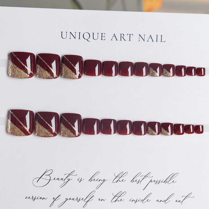 Elegant Glittering Pedicure Nail Art