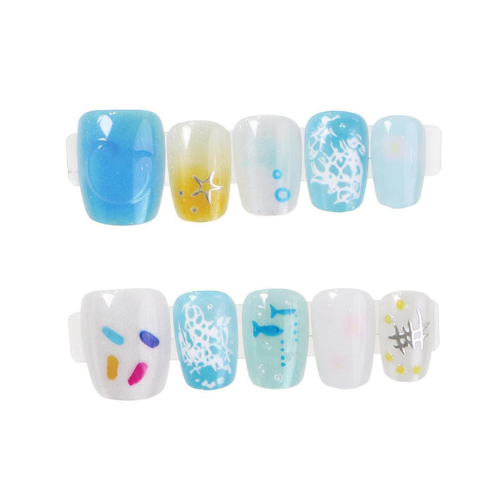 Coastal-Inspired Press-On Nail Art Kit Kalsten
