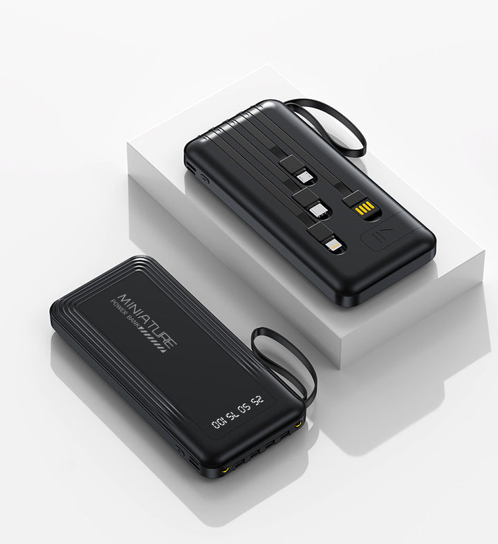 Mini power bank with integrated multifunction charging cable Kalsten