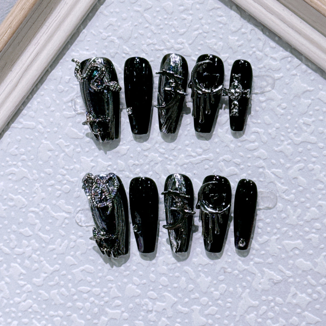 Gothic Chrome Press-On Nail Set