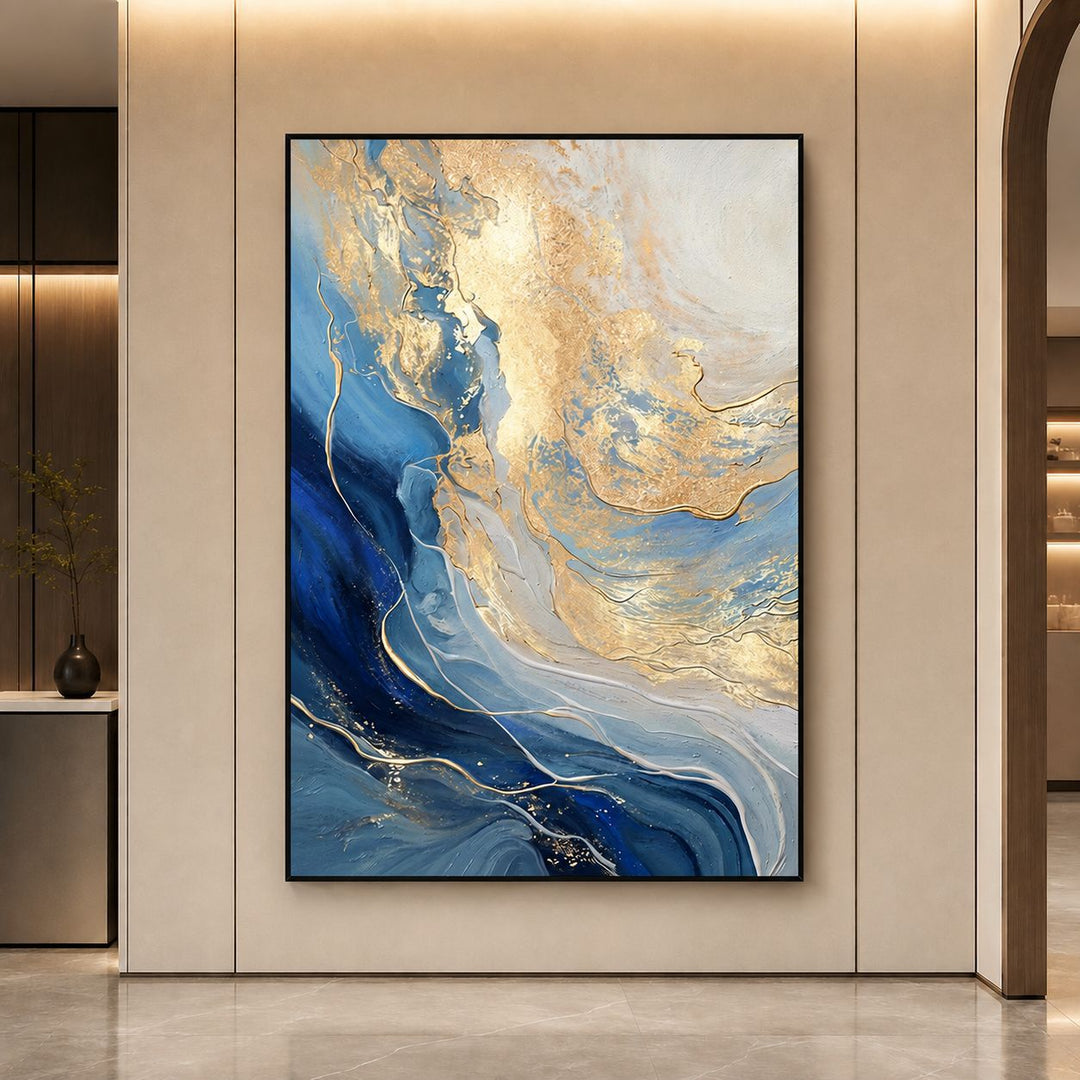 Coastal Wave Textured Canvas Artwork