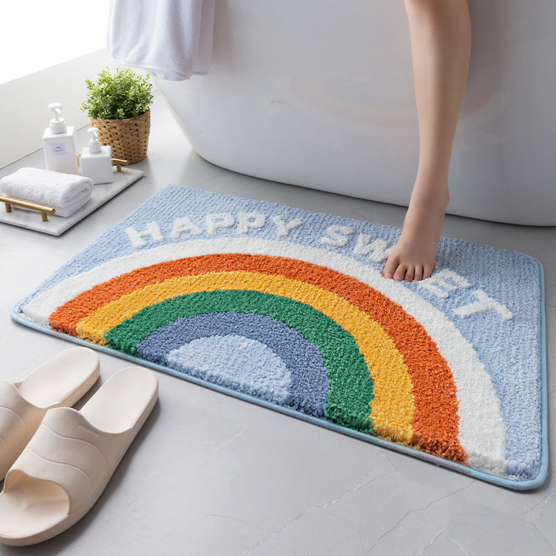 Cheerful Rainbow Bath Mat