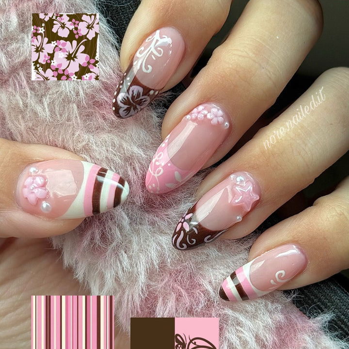 Artistic Floral Press-On Nail Enhancements Kalsten