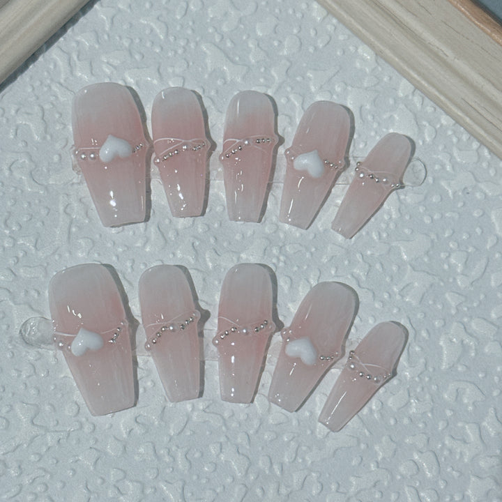 Elegant 3D Decorative Press-On Nail Set