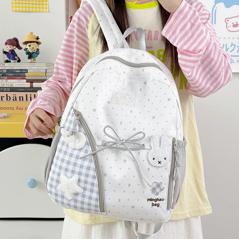 Cute Illustrated Star-Print Backpack Kalsten