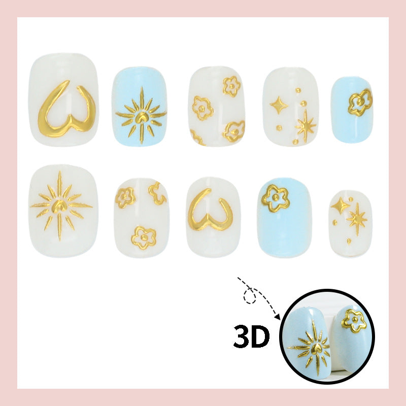 Artificial nail set with floral and geometric designs Kalsten