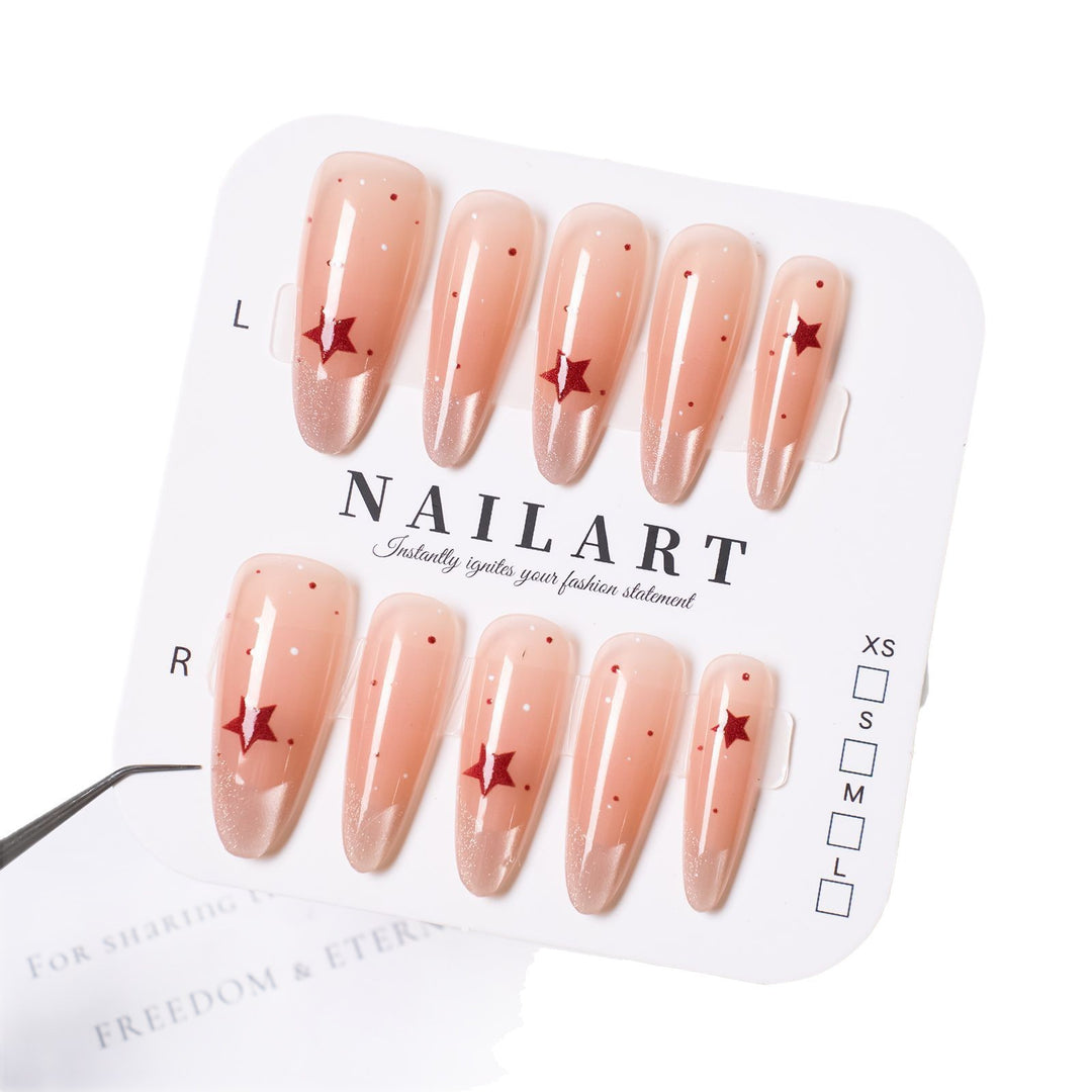 Long Stiletto Press-On Nails with Star Accent Kalsten