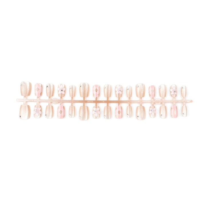 Artistic Gem-Embellished Press-On Nail Art Set Kalsten