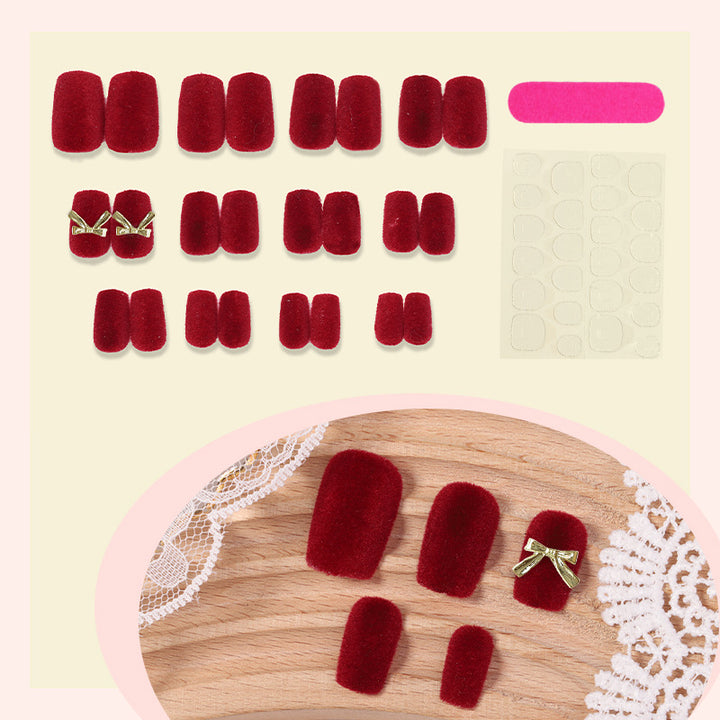 Velvet Press-On Nail Set Kalsten
