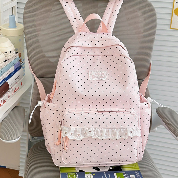 Playful Polka Dot Printed Backpack Kalsten