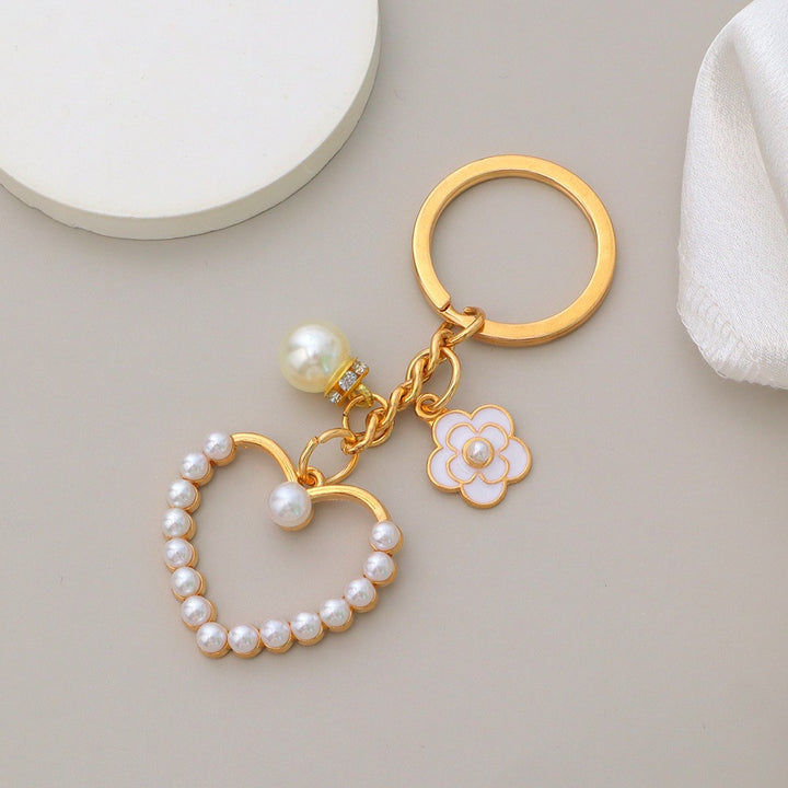 Keychain with heart and flower motif Kalsten