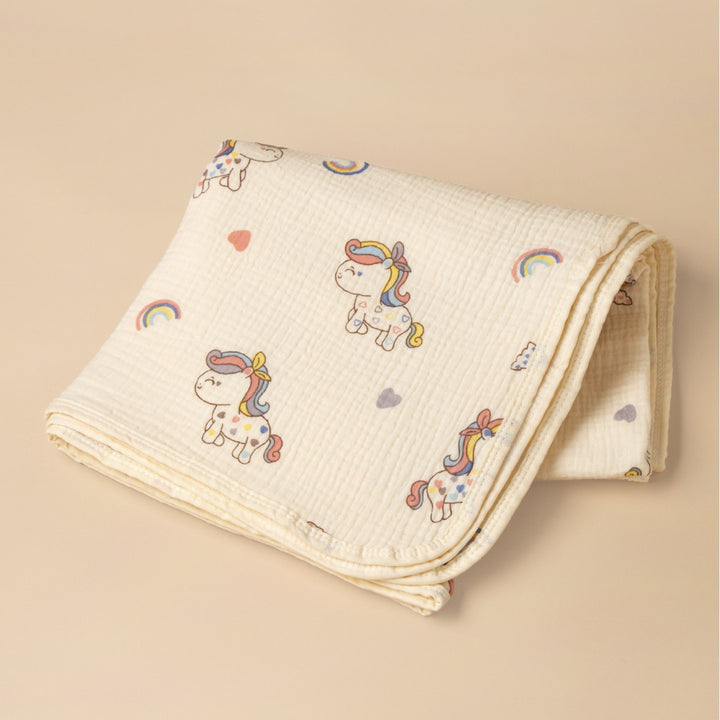 Soft Cotton Vehicle Print Muslin Blanket kalsten