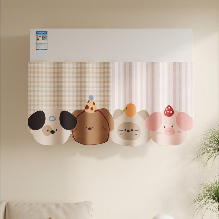 Decorative Refrigerator Top Dust Cover Curtain Panel with Cute Cartoon Animal Party Design