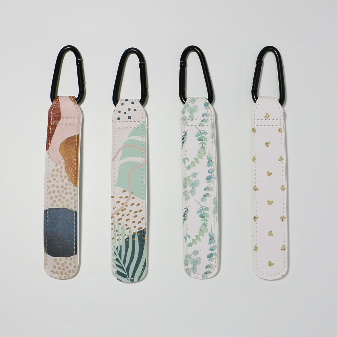 Patterned Leatherette Strap with Metal Carabiner Attachment