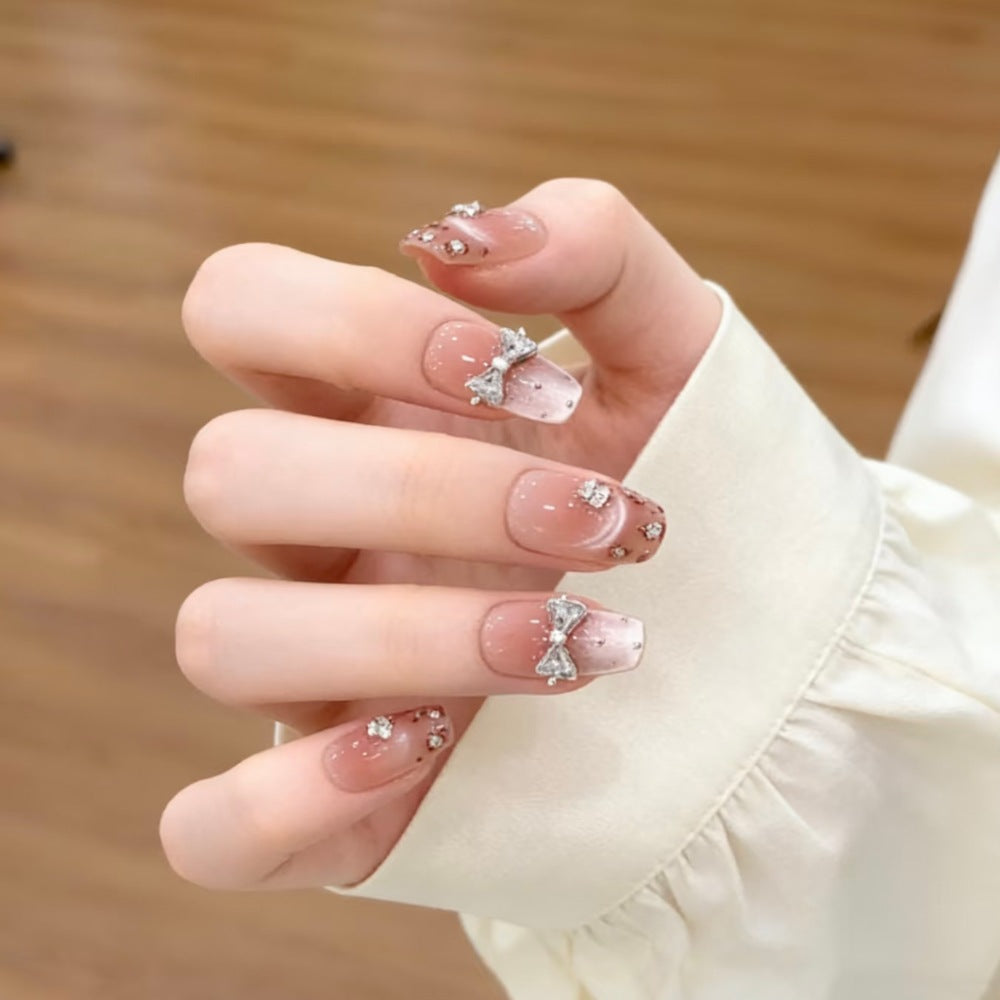 Decorative Rhinestone Bow Press-On Nail Set Kalsten