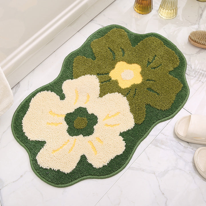 Floral Shaped Bath Mat for Bathroom
