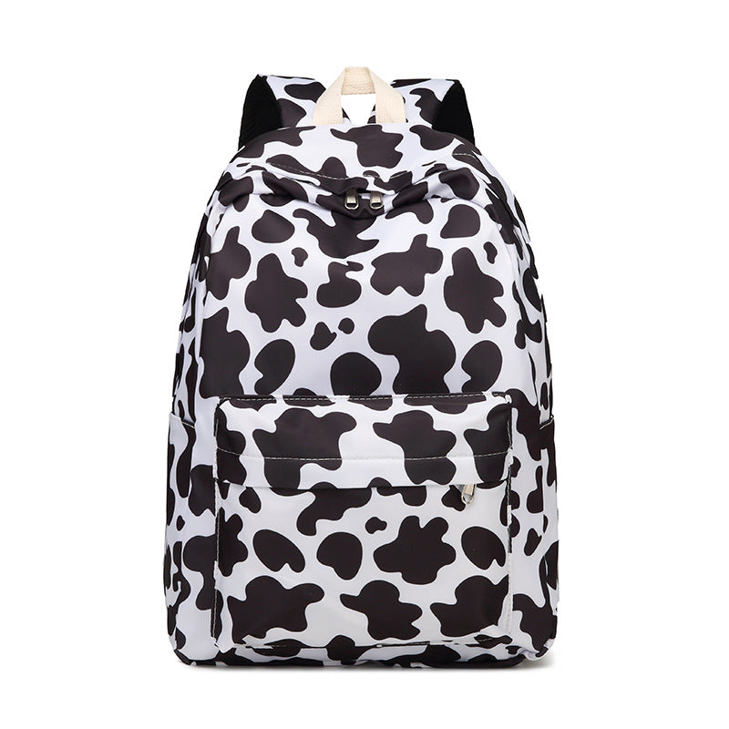 Stylish Cow Print Backpack and Accessory Set Kalsten
