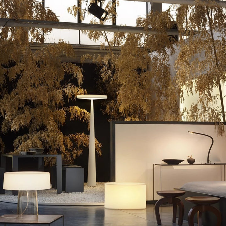 Modern Minimalist Floor Lamp with Integrated Table
