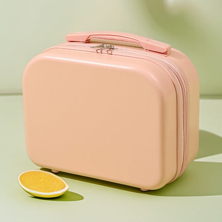 hard-shell travel vanity case with molded handle and double-zip closure Kalsten