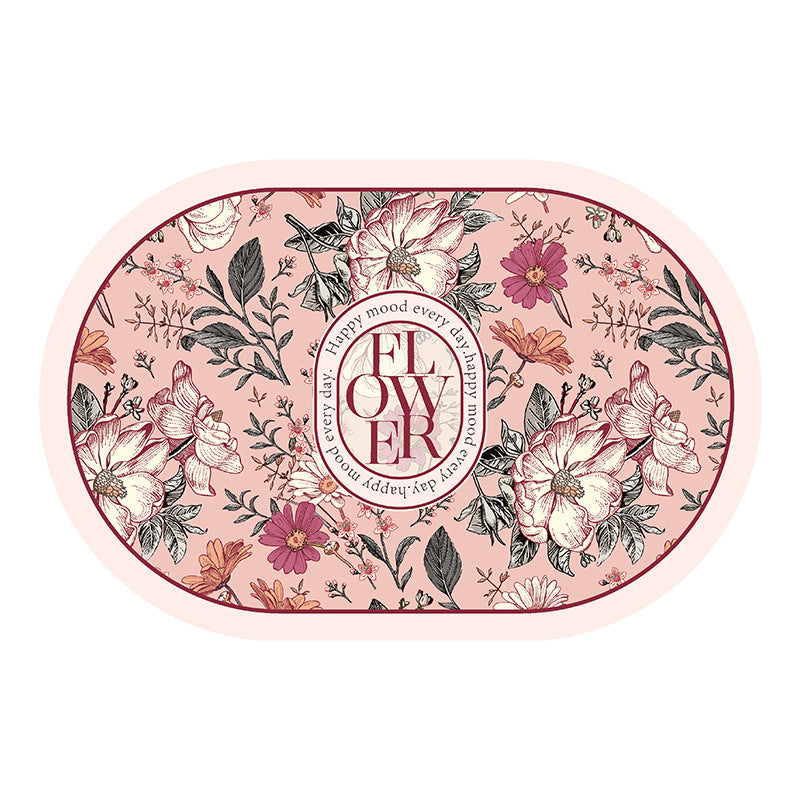 Floral Patterned Decorative Area Mat