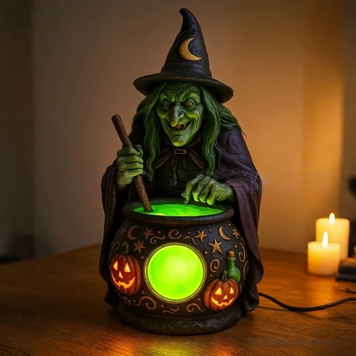Decorative Witch-Themed Cauldron Lamp Kalsten