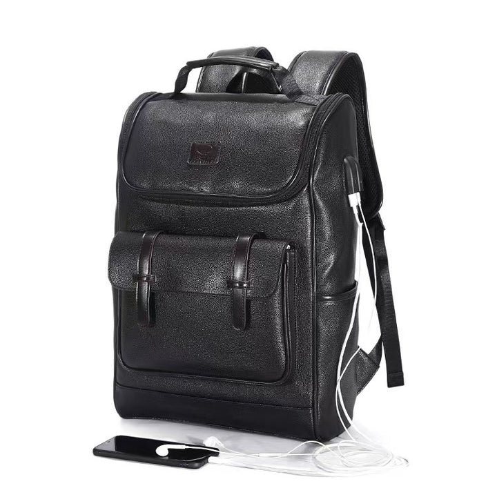 Premium Textured Leather Backpack