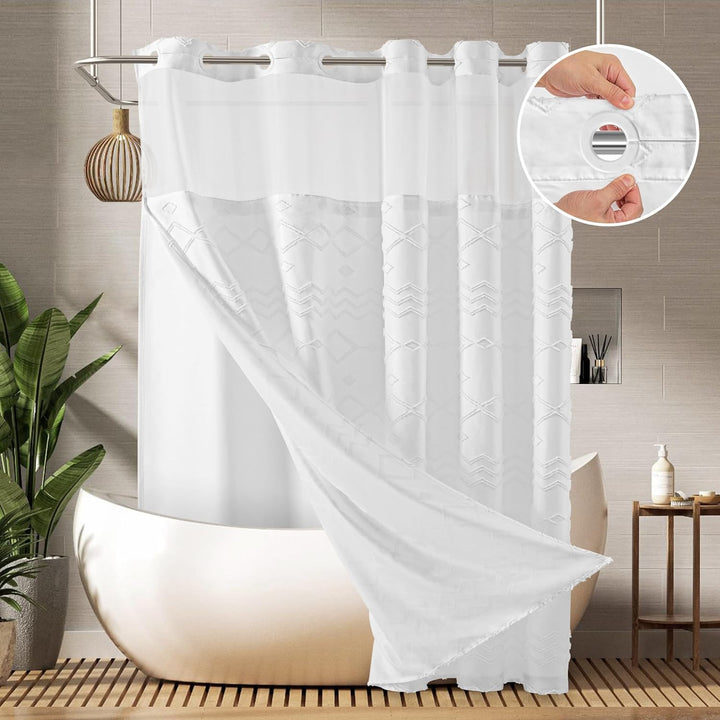 Textured Geometric Shower Curtain Kalsten