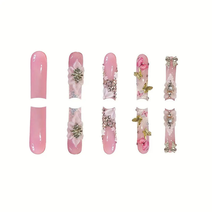 Floral-Inspired Acrylic Nail Art Kalsten