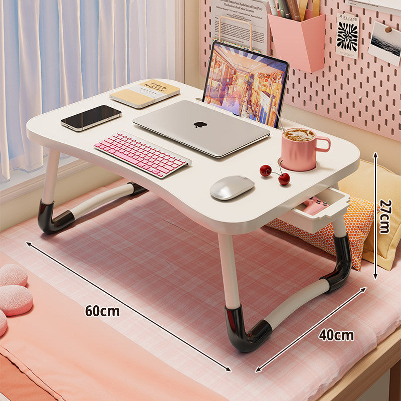 Foldable Portable Bed Laptop Table with Rounded MDF Top and Locking Folding Legs