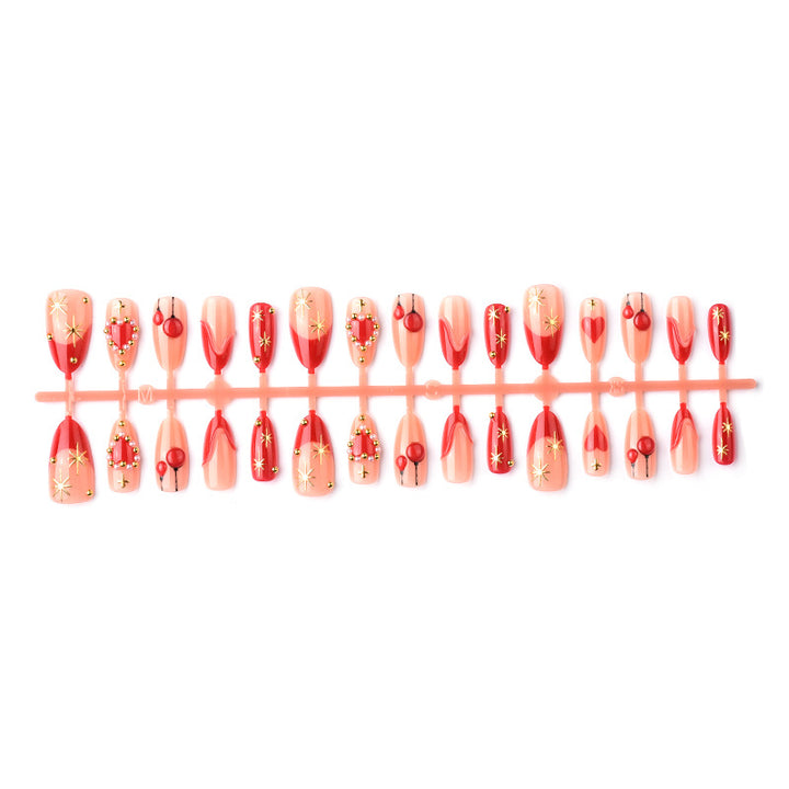 Heart-Inspired Glamorous Press-On Nails