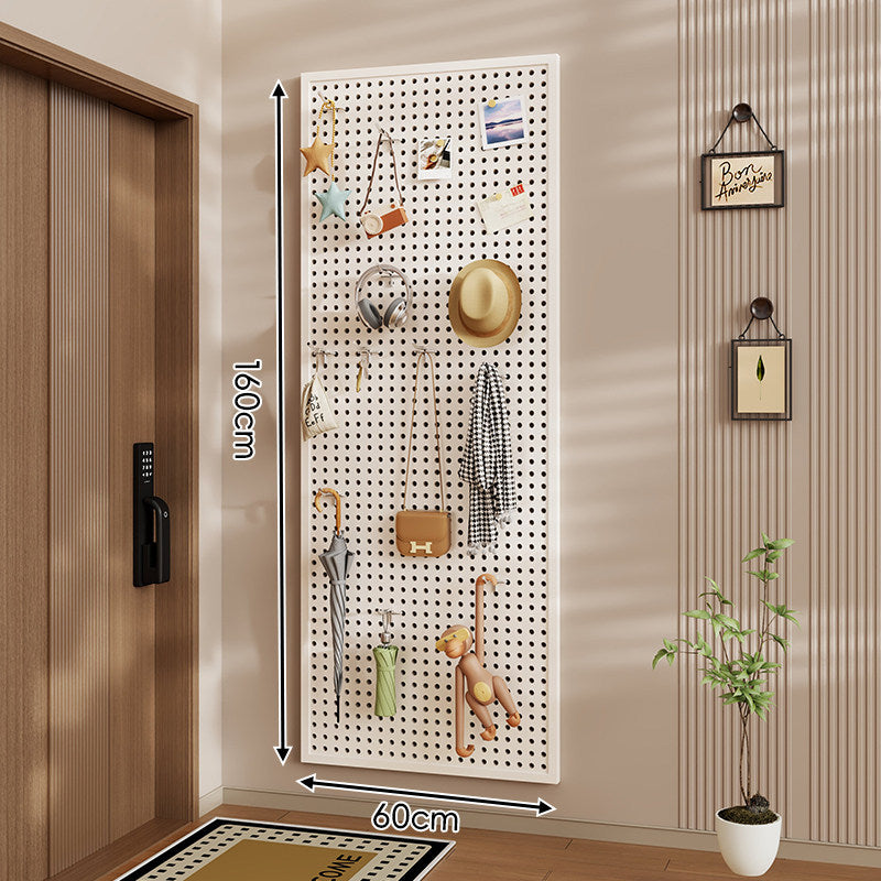Wall-Mounted Perforated Pegboard Organizer Panel Large Square with Modular Hooks and Accessories