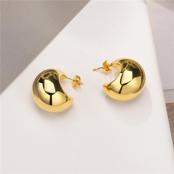 Shiny stainless steel stud earrings Kalsten