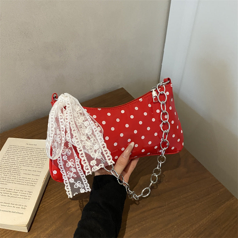 Charming Polka Dot Handheld Clutch