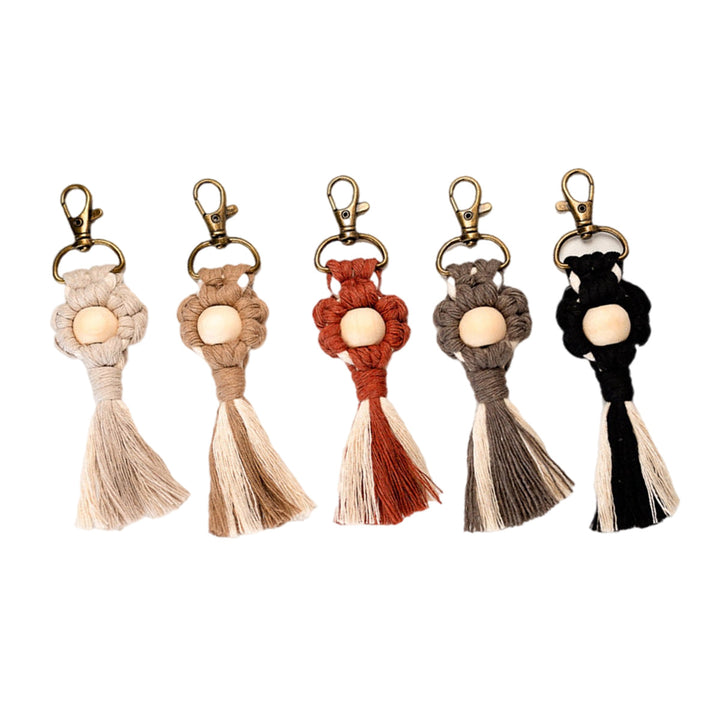 Macrame Keychain with Wooden Accents Kalsten