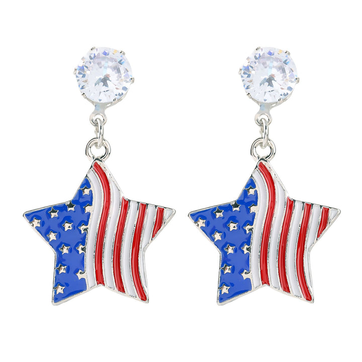 Women's nan patriotic horseshoe enamel dangle earrings with star-accented design and fishhook findings Kalsten