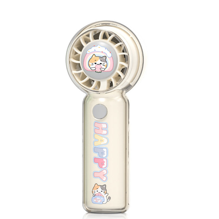 Unisex Portable Hand Fan with Cheerful Cat Design Kalsten