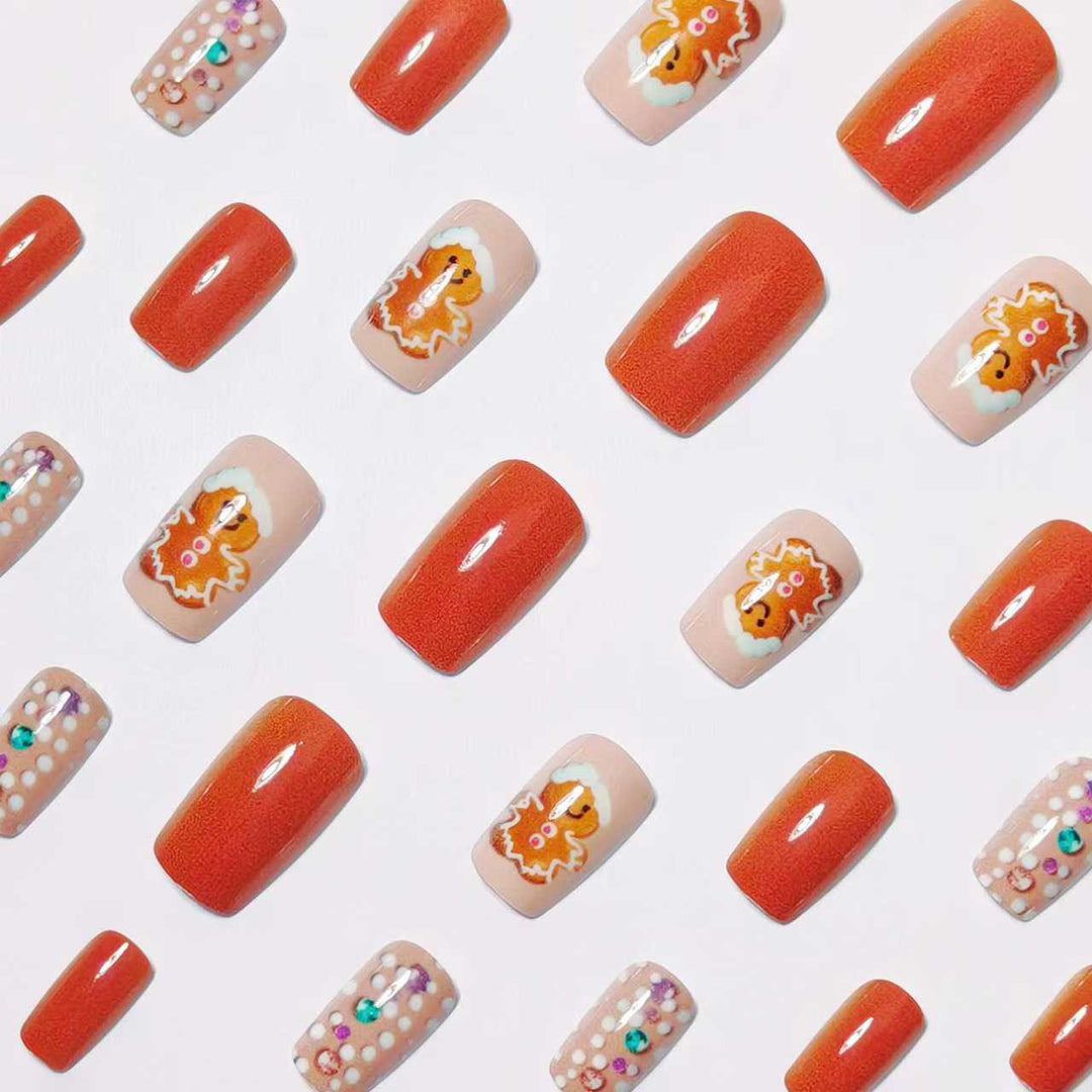 Festive Gingerbread-Themed Nail Art Kalsten