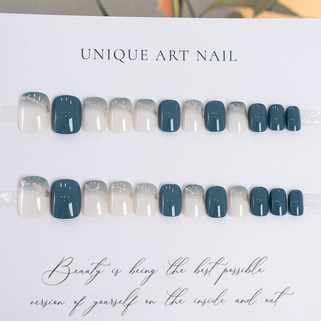 Ombre Nail Art Set with Gold Accents