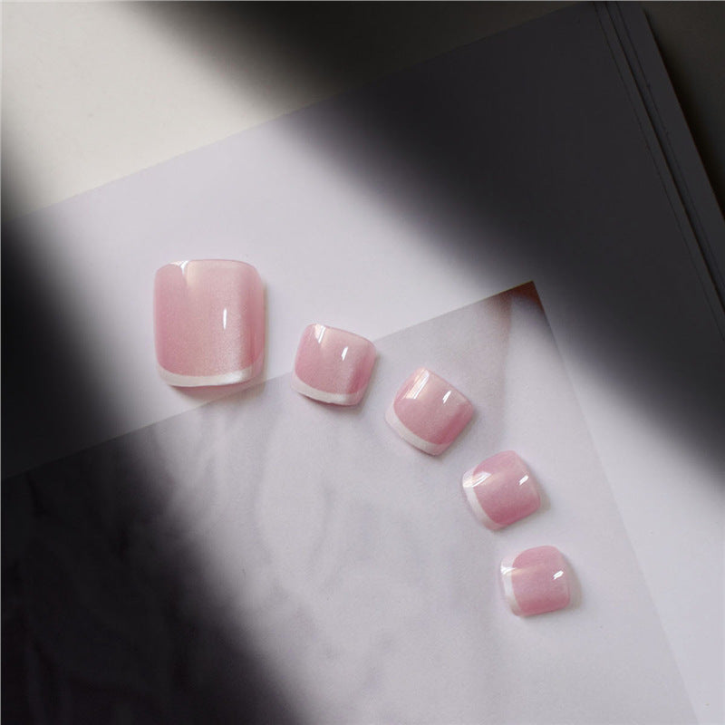 Elegant French Tip Press-On Toenails Kalsten